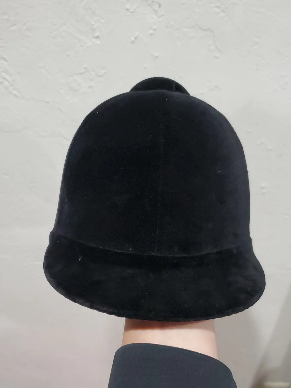 Vintage Black Velvet Riding Hat with Bow